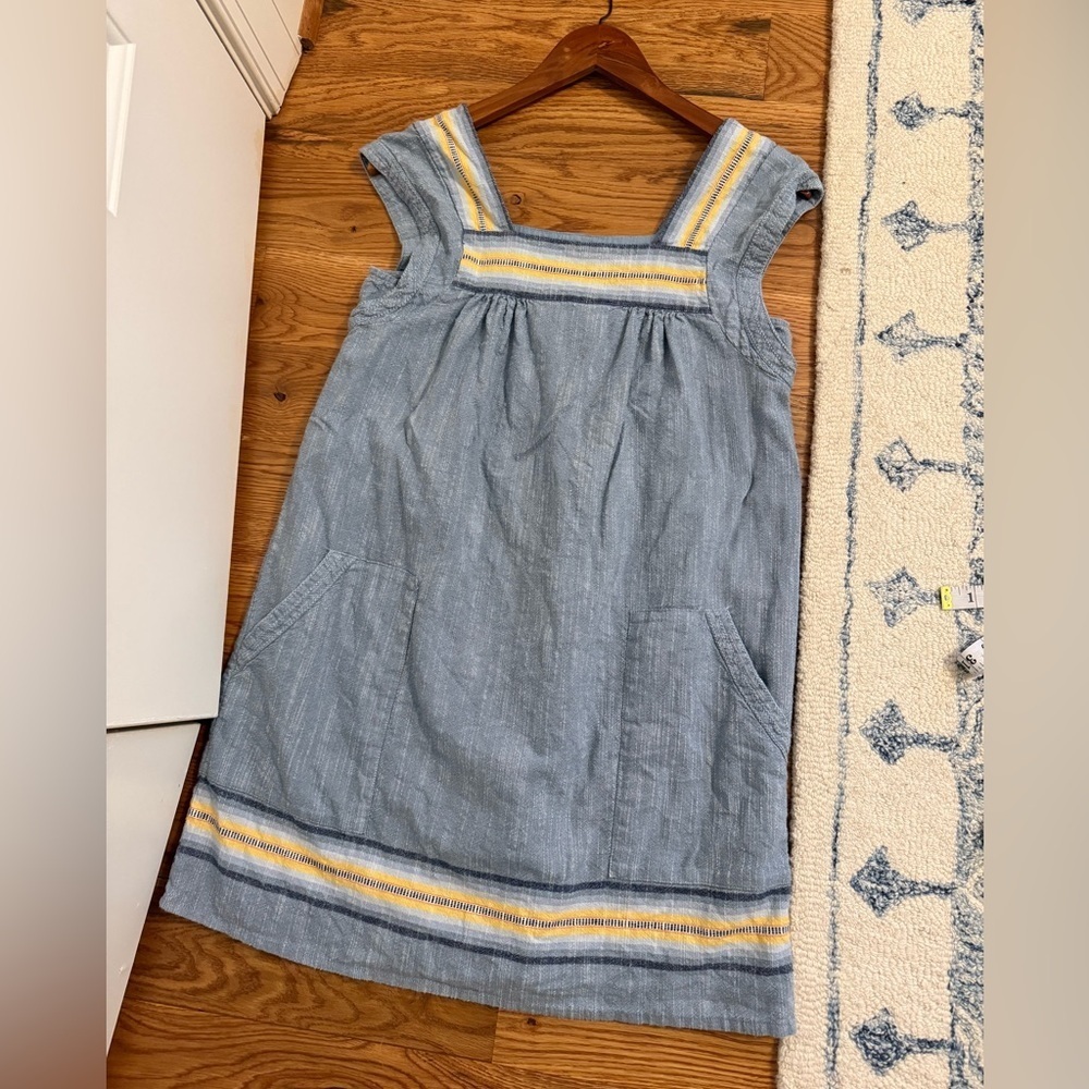 FAHERTY Hailee Stripe Trim Shift Dress In Indigo Ombre Stripe Size Small - Picture 10 of 12